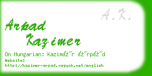 arpad kazimer business card